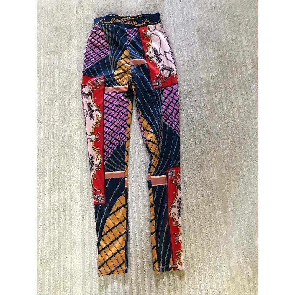 Her Bottari Women Multi Print High Rise Colorful Legging SZ S